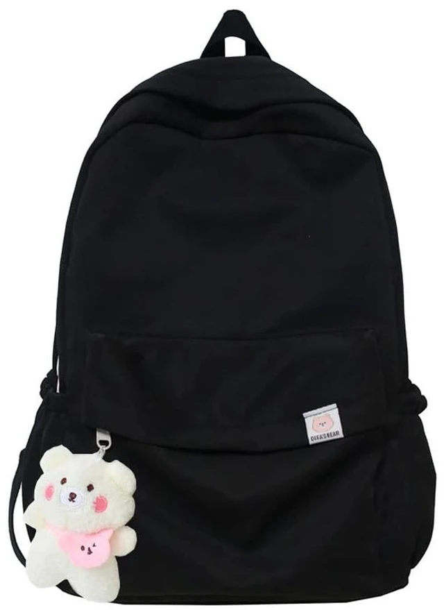 Main image of Eagerrich Aesthetic Cute School Backpack for Teens Girls Laptop Bag, Black