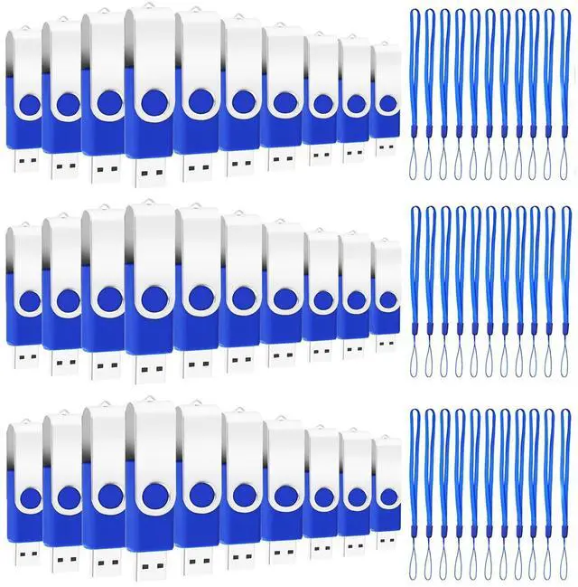 Main image of 200 Packs of 2GB Bulk Flash Drive EASTBULL FAT32 USB Drives Pack 2G (Blue)
