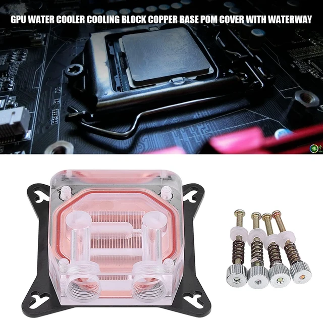 Alt view image 3 of 5 - GPU Water Block Water Cooling Cooler Base, Copper POM Metal Water Cooling System Parts Kits for DIY PC with Waterway Component