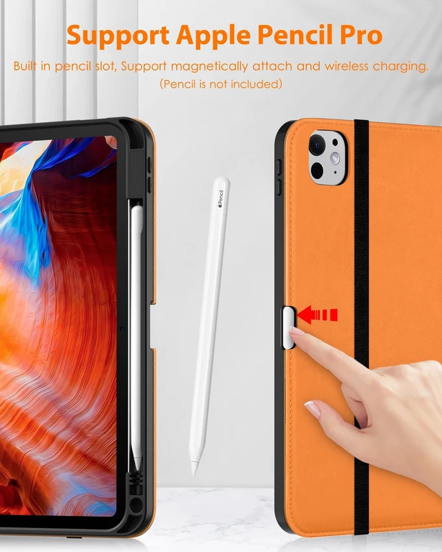Alt view image 3 of 5 - DTTO for iPad Pro 11 Inch Case (M5) 2025 / (M4) 2024, Orange