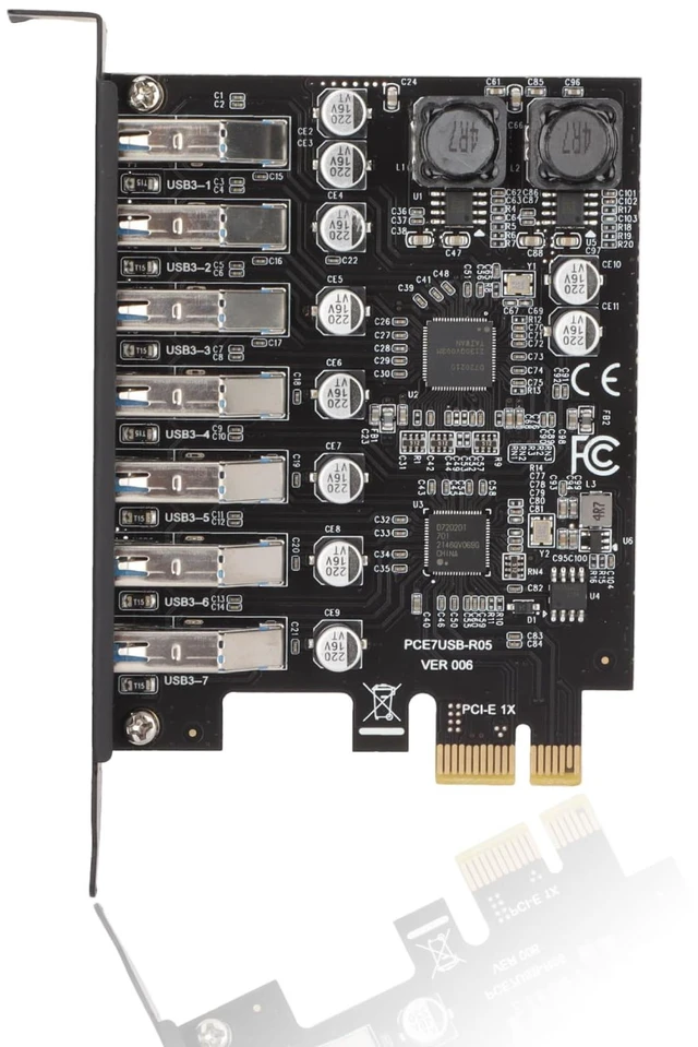 Main image of PCIE to USB 7 Port Expansion Card, PCI Express USB Add in Card, Internal USB 7 Port Front Expansion Card for 7 8 10 11 Linux