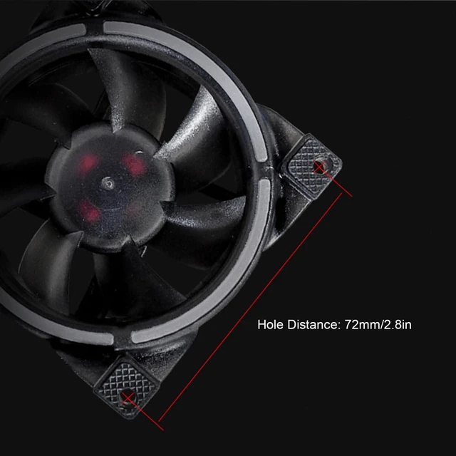 Alt view image 5 of 5 - 80mm Fan, PWM 5V ARGB Case Fan, RGB Fans, 7 Blades MFDB Hydraulic Bearing PWM Intelligent Temperature Control 8002500RPM PC Case Fan