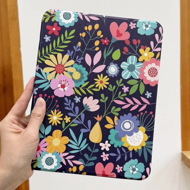 Alt view image 4 of 5 - DONGKE for iPad Air 11 Inch Case M4 2026 / M3 2025 / M2 2024 & iPad Air 5th 2022 / 4th Gen 2020 10.9 Inch, Ultra Thin Soft TPU Back Cover with Pencil Holder Support Auto Wake/Sleep, Floral Navy