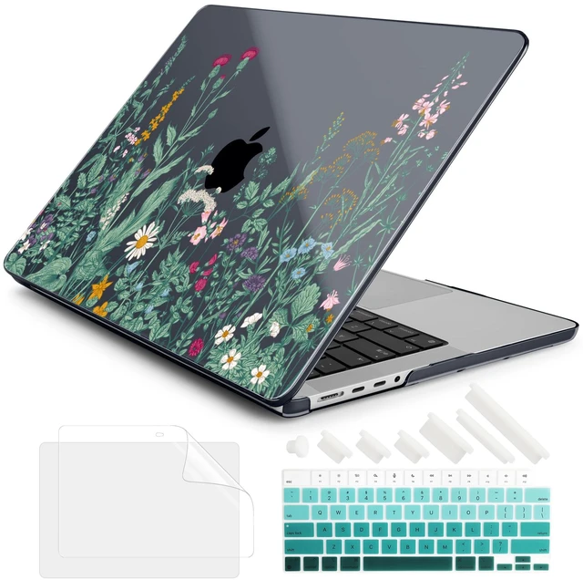 Main image of DONGKE Case for MacBook Pro 14 Inch (2026-2021 Release, M5 M4 M3 M2 M1 Pro/Max Chip), Plastic Slim Hard Shell Protective Cover with Keyboard Cover & Screen Protector, Garden Florals