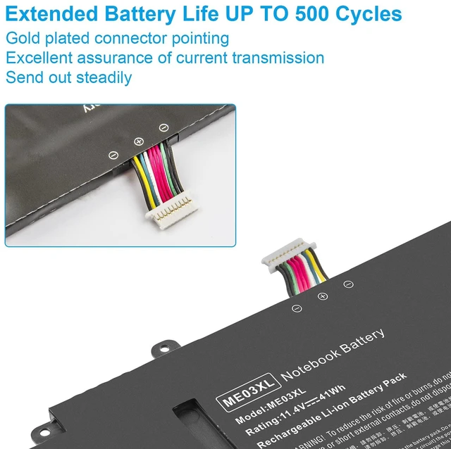 Alt view image 4 of 5 - ME03 ME03XL Laptop Battery for HP Stream 11-D 13-C Series 13-c110nr 13-c010nr 13-c014tu 11-d010nr 11-d020nr 11-d010wm 11-d011wm Notebook 787521-005 787089-541 TPN-Q154 TPN-Q155 TPN-Q156 HSTNN-UB6M