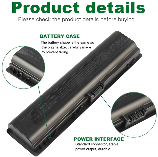 Alt view image 3 of 5 - Fancy Buying Laptop Battery for HP Pavilion DV2000 DV2100 dv2200 dv2400 dv6000 dv6100 dv6300 dv6500 dv6700 Compaq Presario C700 Battery