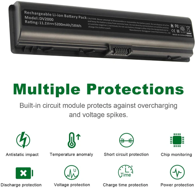 Alt view image 4 of 5 - Fancy Buying Laptop Battery for HP Pavilion DV2000 DV2100 dv2200 dv2400 dv6000 dv6100 dv6300 dv6500 dv6700 Compaq Presario C700 Battery