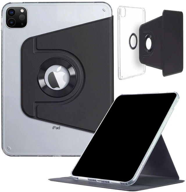 Main image of iPad Pro-6 5 4 3 (11'') Case, iPad Air-7/6 (11'') Air-5/4 (10.9'') Case, DMaos Magnetic Detachable Smart Cover, 360 Rotation Foldable Stand - Black