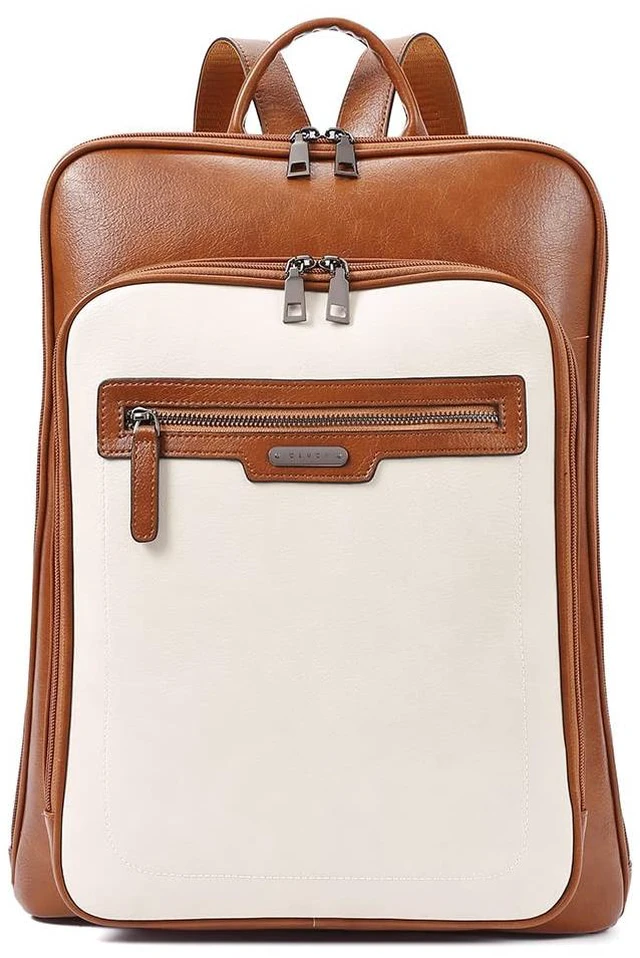 Main image of CLUCI Leather Backpack for Women 15.6 inch Laptop Bag Business Work Daypack