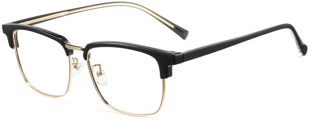 Main image of Cyxus 20g Acetate Metal Blue Light Glasses Semi Rimless Men