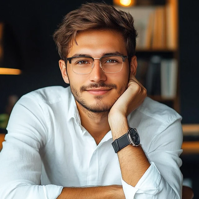 Alt view image 3 of 5 - Cyxus 20g Acetate Metal Blue Light Glasses Semi Rimless Men
