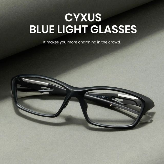 Alt view image 4 of 5 - Cyxus Y2K Blue Light Glasses for Women Men TR Frame UV Blocking Computer Glasses Clear PC Lens Eyewear
