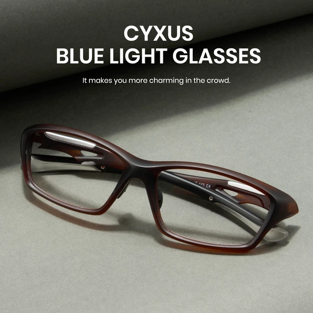 Alt view image 4 of 5 - Cyxus Y2K Blue Light Glasses for Women Men TR Frame UV Blocking Computer Glasses Clear PC Lens Eyewear