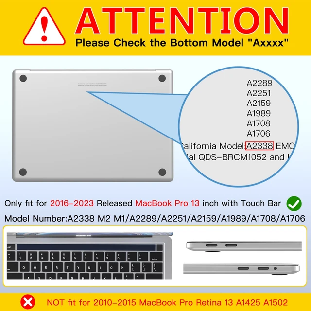 Alt view image 2 of 5 - CISSOOK Compatible with MacBook Pro 13 inch Case 2025-2016 Release M2 M1