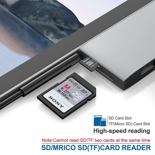Alt view image 4 of 5 - USB 3.0 Surface Pro 6/Pro 5/Pro 4 USB Hub Docking Station 4K HDMI Hub Adapter, SD & TF/Micro SD Memory Card Reader, 4K@30Hz HDMI Port Converter Accessories for Surface Pro 6/5/4