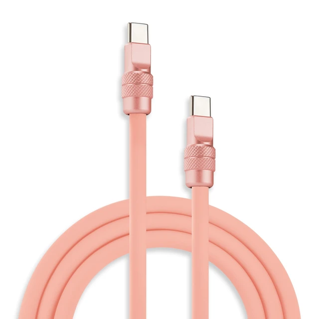 Main image of chubbycable USB C to C 240W Silicone Fast Charging Cable, Pink+Pink, 8.2FT