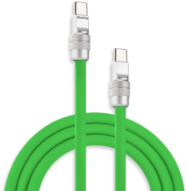 Main image of chubbycable USB C to C 240W Silicone Fast Charging Cable, Green, 9.8FT