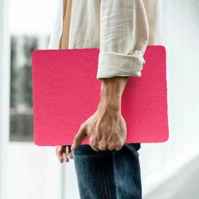 Alt view image 4 of 5 - BYCeKe for MacBook Air 13.6 inch Case 2022-2026 M5-M2,Plush Hot Pink