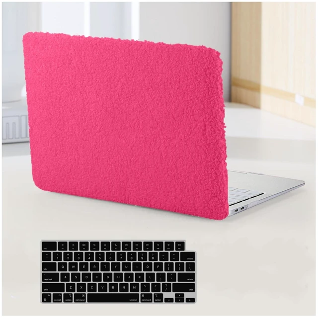Main image of BYCeKe for MacBook Air 13.6 inch Case 2022-2026 M5-M2,Plush Hot Pink