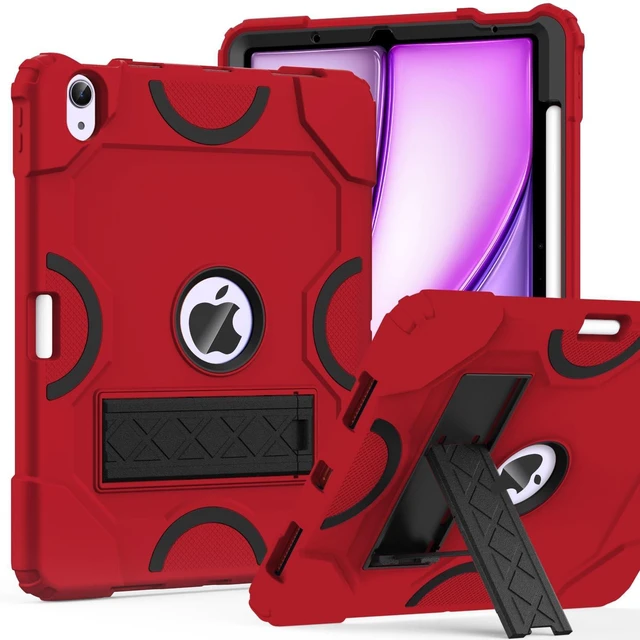 Main image of Cantis Case for iPad Air 11-inch (M4) 2026/ (M3) 2025/ (M2) 2024, iPad Air 5th/4th Generation (2022/2020) 10.9 Inch, Heavy Duty Shockproof Rugged Protective for i Pad Air 11'', Red+Black+Black