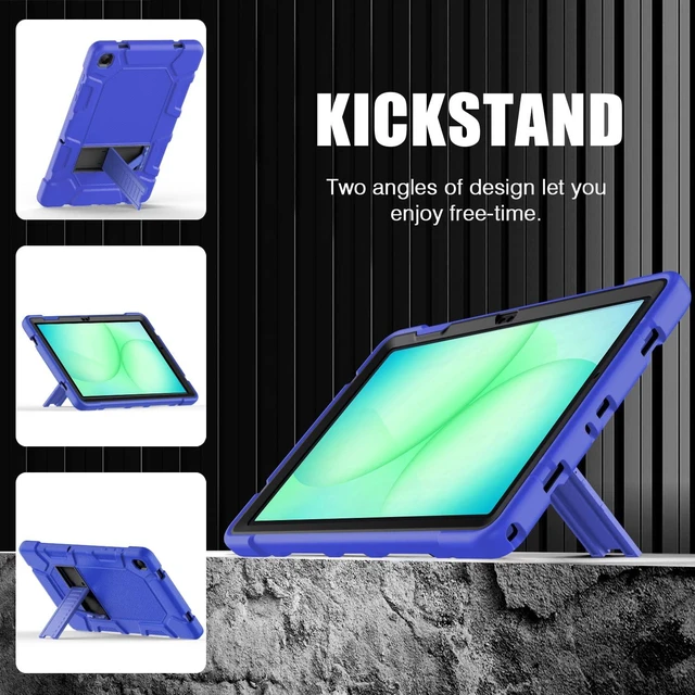 Alt view image 3 of 5 - Azzsy Case for Samsung Galaxy Tab A11+/A9+ Plus 11 Inch 2026/2024, Heavy Duty Shockproof Rugged High Impact Protective Case, Blue