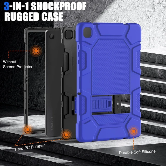 Alt view image 5 of 5 - Azzsy Case for Samsung Galaxy Tab A11+/A9+ Plus 11 Inch 2026/2024, Heavy Duty Shockproof Rugged High Impact Protective Case, Blue