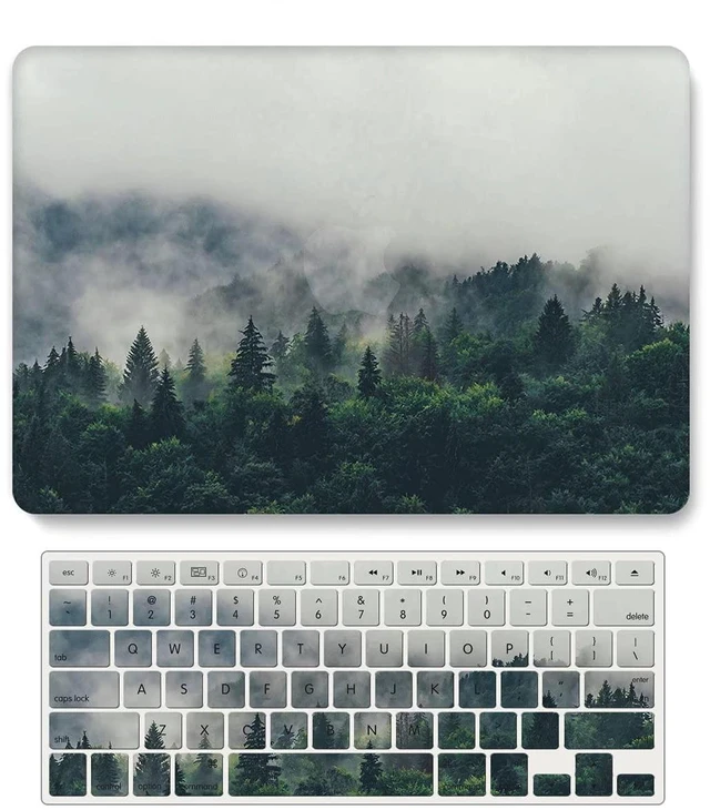 Main image of Bandless Case Compatible with MacBook Air 13 Retina 2020 2019 2018 Model A2337 M1 A2179 A1932, Plastic Protective Shell + Keyboard Cover for inch Touch ID - Forest A2337/A2179/A1932 (Air 2018-2020)