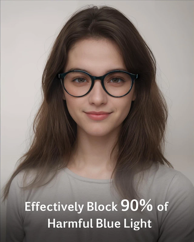 Alt view image 3 of 5 - ANRRI Retro Round Blue Light Blocking Glasses Women Men Computer Eyeglasses Anti Blue Light Glasses with Anti Eyestrain & UV Glare for Gaming Black Frame
