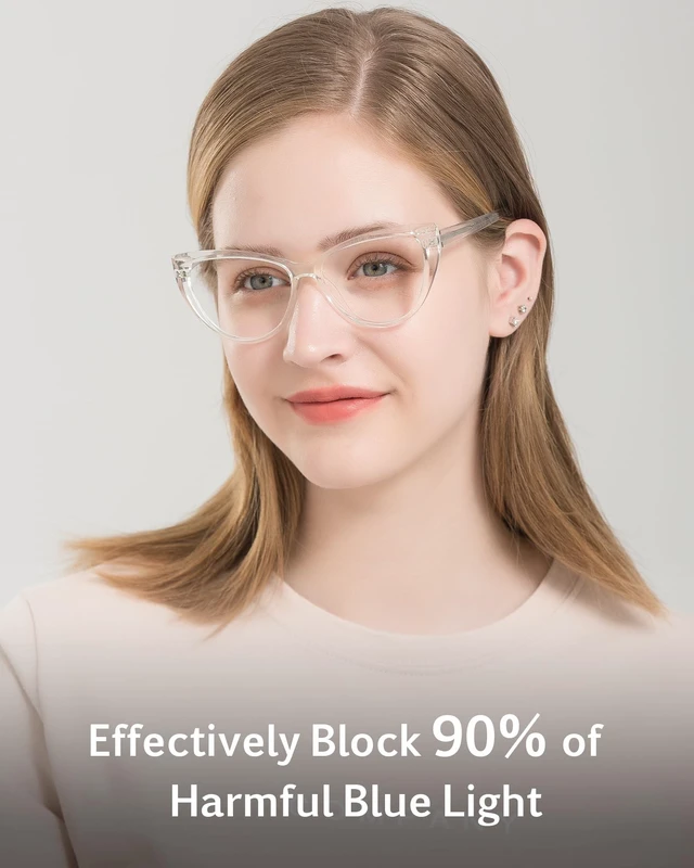 Alt view image 2 of 5 - ANRRI Vintage Cat Eye Blue Light Blocking Glasses Women Trendy Cateye Non Prescription Eyeglasses Computer Gaming Glasses Anti Eyestrain Tortoise Frame