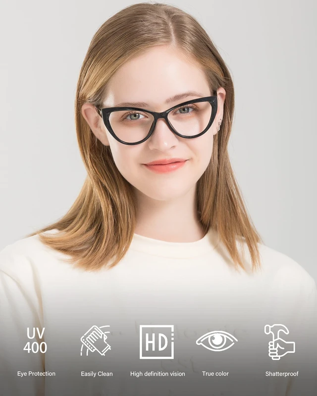 Alt view image 3 of 5 - ANRRI Vintage Cat Eye Blue Light Blocking Glasses Women Trendy Cateye Non Prescription Eyeglasses Computer Gaming Glasses Anti Eyestrain Tortoise Frame