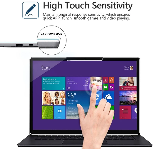 Alt view image 5 of 5 - Adeway [2 Pack Microsoft Surface Laptop 6/5/4/3/2/1 13.5 inch Screen Protector,Easy installation/Precise Cutouts/Tempered Glass