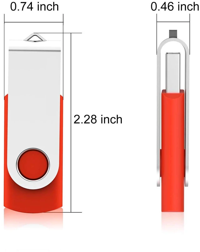 Alt view image 4 of 5 - 10Pcs 32GB USB Flash Drives, USB 2.0 Thumb Drive Bulk Pack Swivel Memory Stick 32 GB Fold Storage Jump Drive Pen Drive Zip Drive for Computer PC, 10 Pack Red