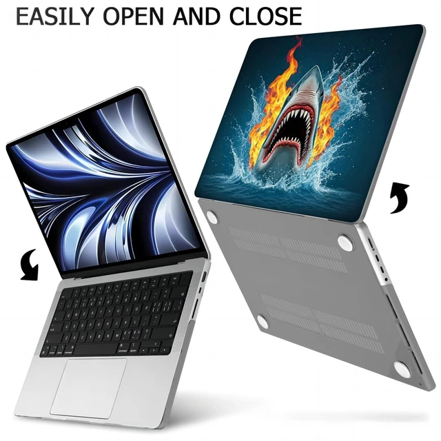 Alt view image 4 of 5 - Plastic Hard Shell Case Compatible with MacBook Air 13 inch Retina Display with Touch ID (M1 A2337 A2179 A1932, 2018, 2019, 2020 Release) (Shark)