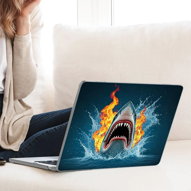 Alt view image 5 of 5 - Plastic Hard Shell Case Compatible with MacBook Air 13 inch Retina Display with Touch ID (M1 A2337 A2179 A1932, 2018, 2019, 2020 Release) (Shark)