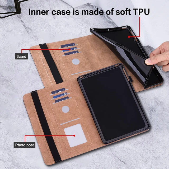 Alt view image 3 of 5 - ALILANG Case for Samsung Galaxy Tab S10+/ S9+/ S8+/ S7 FE/ S7+ 12.4 Inch Tablet Case, Lightweight Folio Shockproof Folding Stand Protector Cover for Samsung Tab S10+ Plus -Purple Butterfly