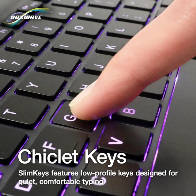 Alt view image 3 of 5 - BoxWave Keyboard Compatible with Apple iPhone SE (2020) - SlimKeys Bluetooth Keyboard - with Backlight, Portable Slim LED 7 Colors - Jet Black