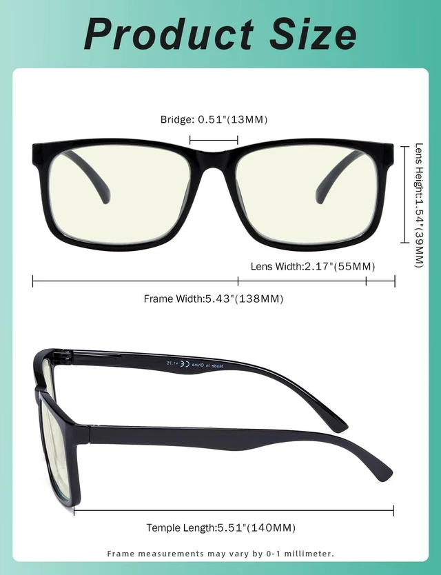Alt view image 5 of 5 - Eyekepper 5 Pack Blue Light Blocking Reading Glasses Square Computer Readers +1.25