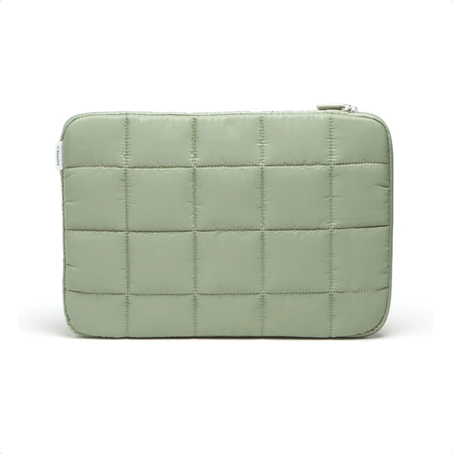 Main image of U Brands Nylon Puffy Zipping Large Laptop Sleeve, 10.5" x 15", MacBook Bag, Laptop Case for MacBook Pro, MacBook Air, Chromebook, HP Computer, Matcha Green