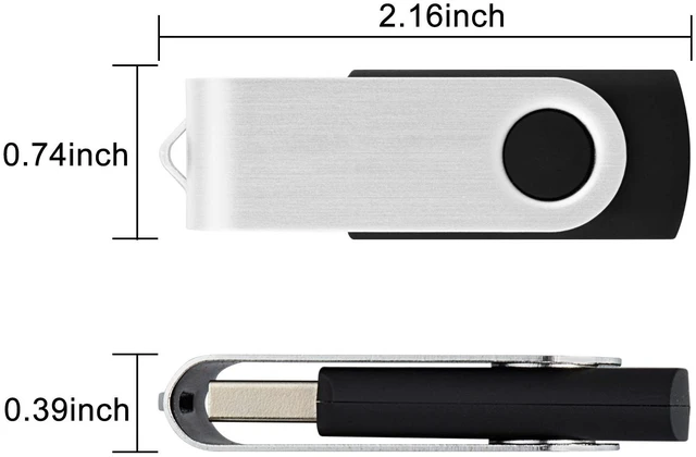 Alt view image 3 of 5 - KOOTION 10 Pack 4GB Flash Drive 4gb USB 2.0 Flash Drives USB Drive Jump Drive Bulk Thumb Drive Swivel Memory Stick Black
