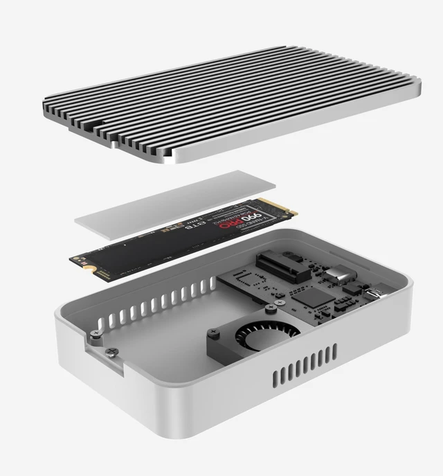 Alt view image 2 of 5 - USB4 v2.0 M.2 NVMe SSD Enclosure, 80Gbps Super-Fast External Case