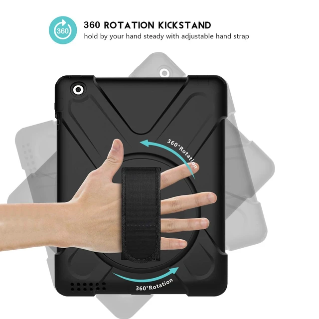 Alt view image 3 of 5 - ProCase Rugged Heavy Duty Case for iPad 2 3 4(Old Model) -Black