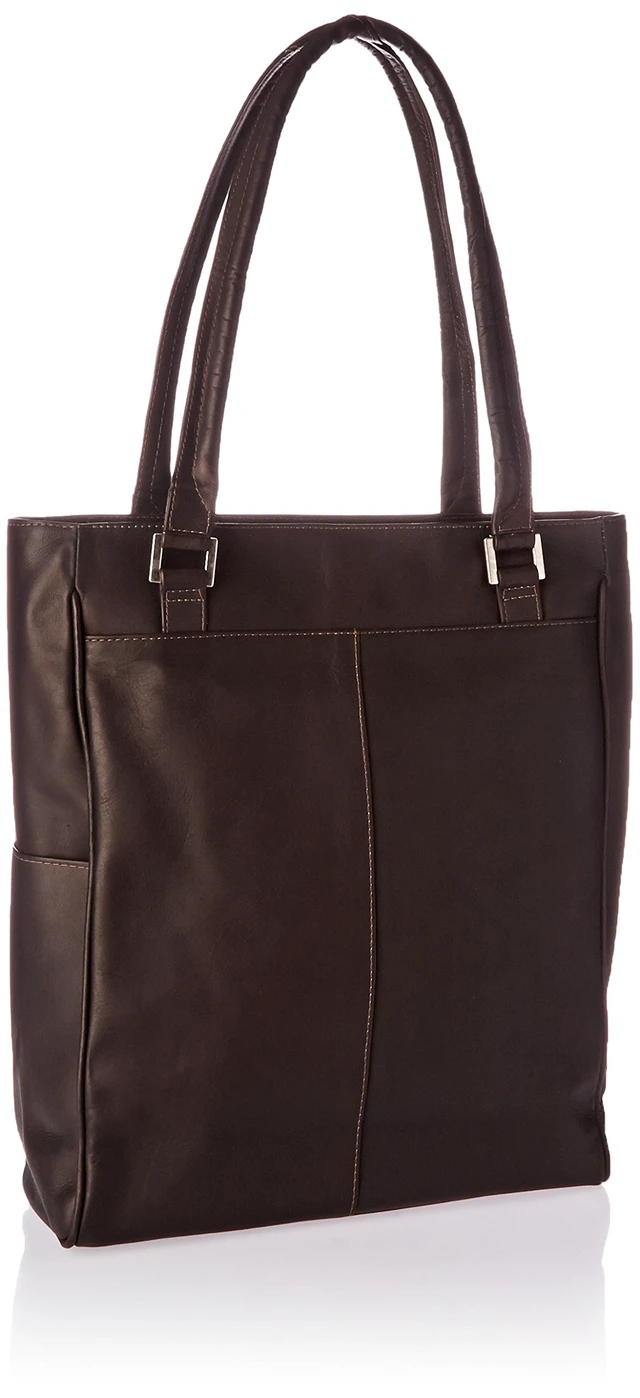 Alt view image 2 of 5 - Piel Leather Vertical Laptop Tote, Chocolate, One Size
