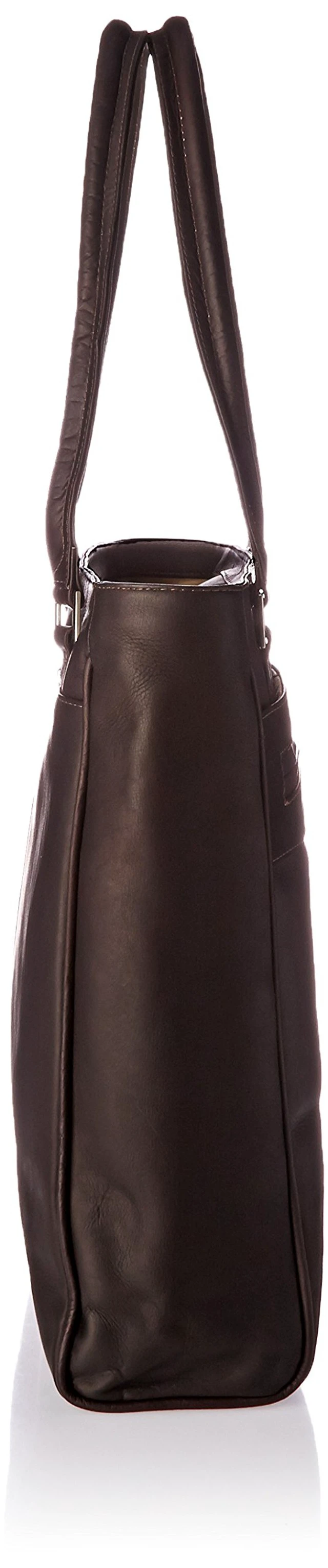 Alt view image 3 of 5 - Piel Leather Vertical Laptop Tote, Chocolate, One Size