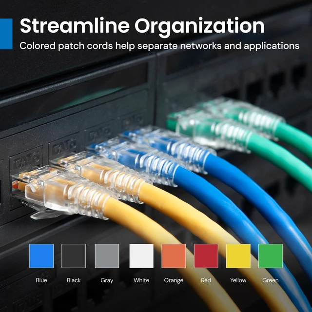 Alt view image 3 of 5 - ICC CAT6 Ethernet Patch Cord with Clear Boot Strain Relief, RJ45, Stranded, 550 MHz, UTP, Pure Bare Copper Wire, 24 AWG, LAN Network Patch Cable, Blue, 1 FT, 25-Pack