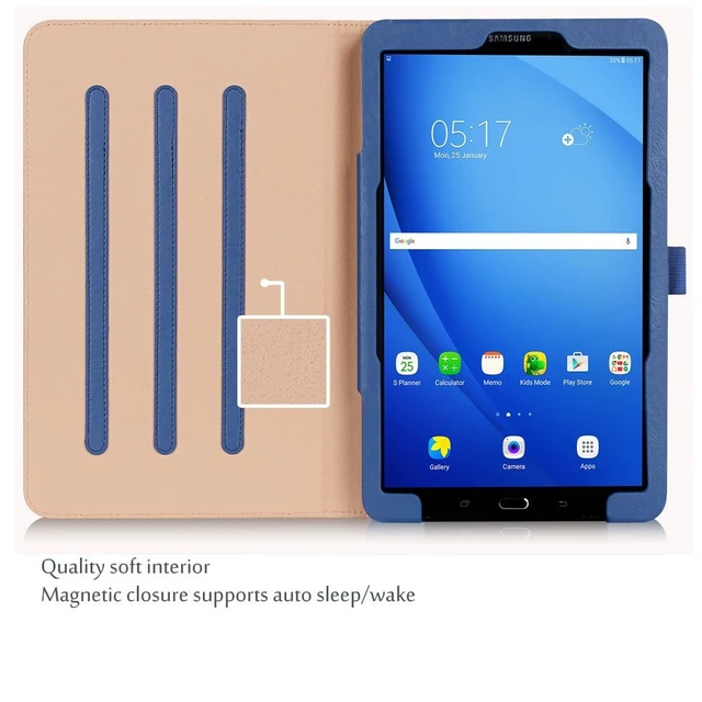 Alt view image 3 of 5 - ProCase Leather Case for Galaxy Tab A 10.1 2016(NO S Pen Version) -Navy
