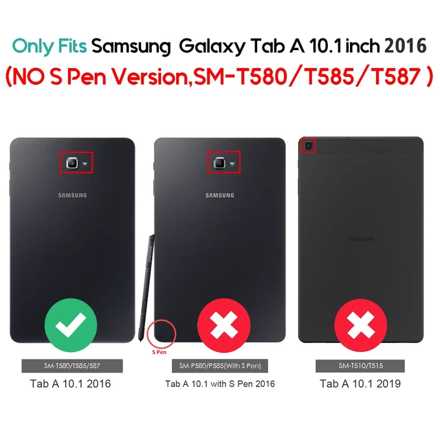 Alt view image 2 of 5 - ProCase Leather Case for Galaxy Tab A 10.1 2016(NO S Pen Version) -Navy