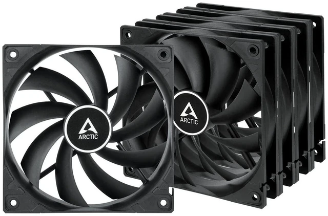 Main image of ARCTIC F12 (5 Pack) - PC Fans, 120mm Standard Case Fan, Low Noise, Quiet Motor, Computer, Fan Speed: 1350 RPM - Black