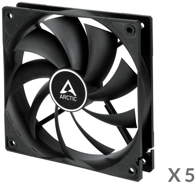 Alt view image 2 of 5 - ARCTIC F12 (5 Pack) - PC Fans, 120mm Standard Case Fan, Low Noise, Quiet Motor, Computer, Fan Speed: 1350 RPM - Black
