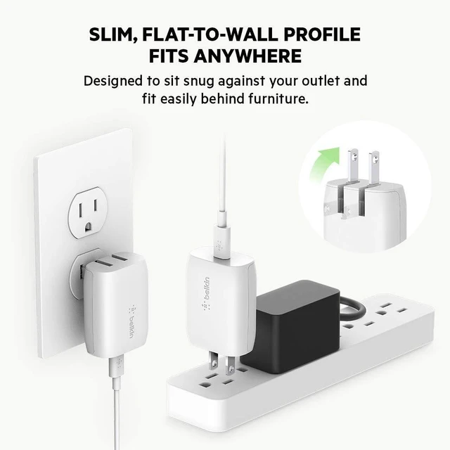 Alt view image 5 of 5 - Belkin USB-C Wall Charger 18W (iPhone Fast Charger for iPhone 11, 11 Pro, 11 Pro Max, XS, XS Max, XR, X, 8, 8 Plus, iPad Pro 10.5-inch, 12.9-inch 2nd gen) (F7U096dqWHT)