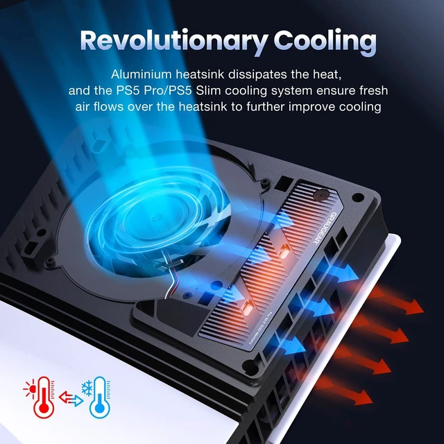 Alt view image 5 of 5 - GRAUGEAR PS5 Pro/PS5 Slim M.2 SSD Heatsink with Heatpipe, Integrated Copper Heatpipe and Aluminum Fins for High-Efficiency Cooling, Compatible with NVMe SSD Upgrade for PlayStation 5